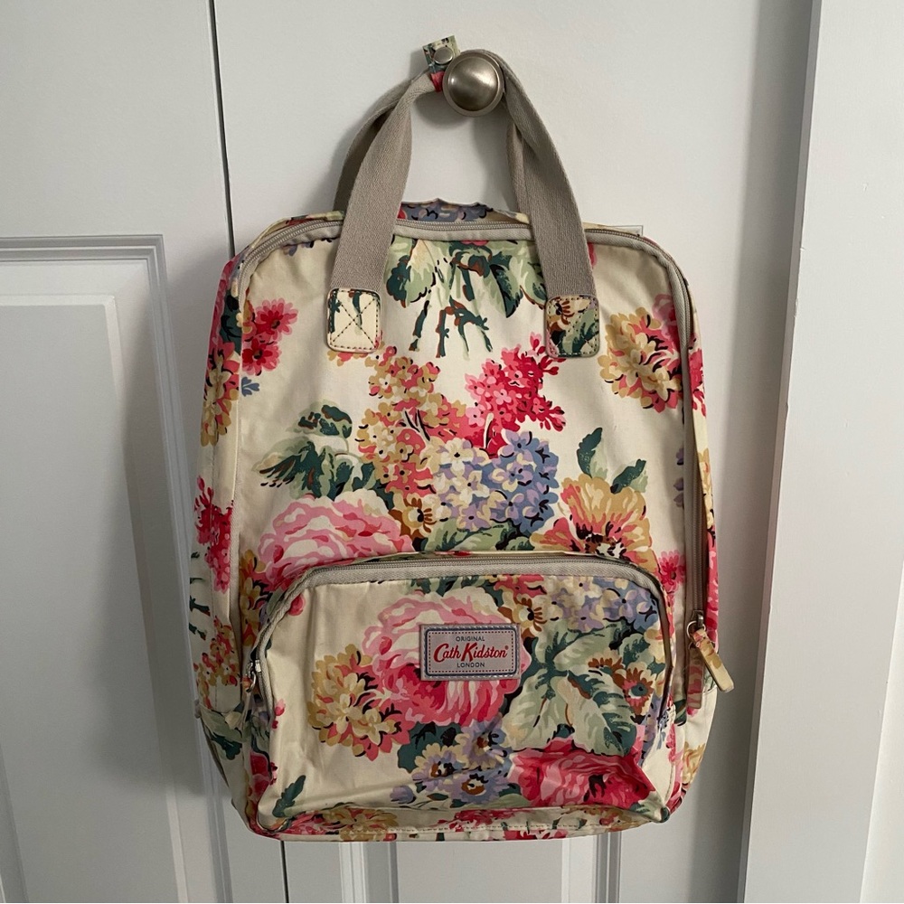Cath Kidston Floral Backpack - Cream and Pink